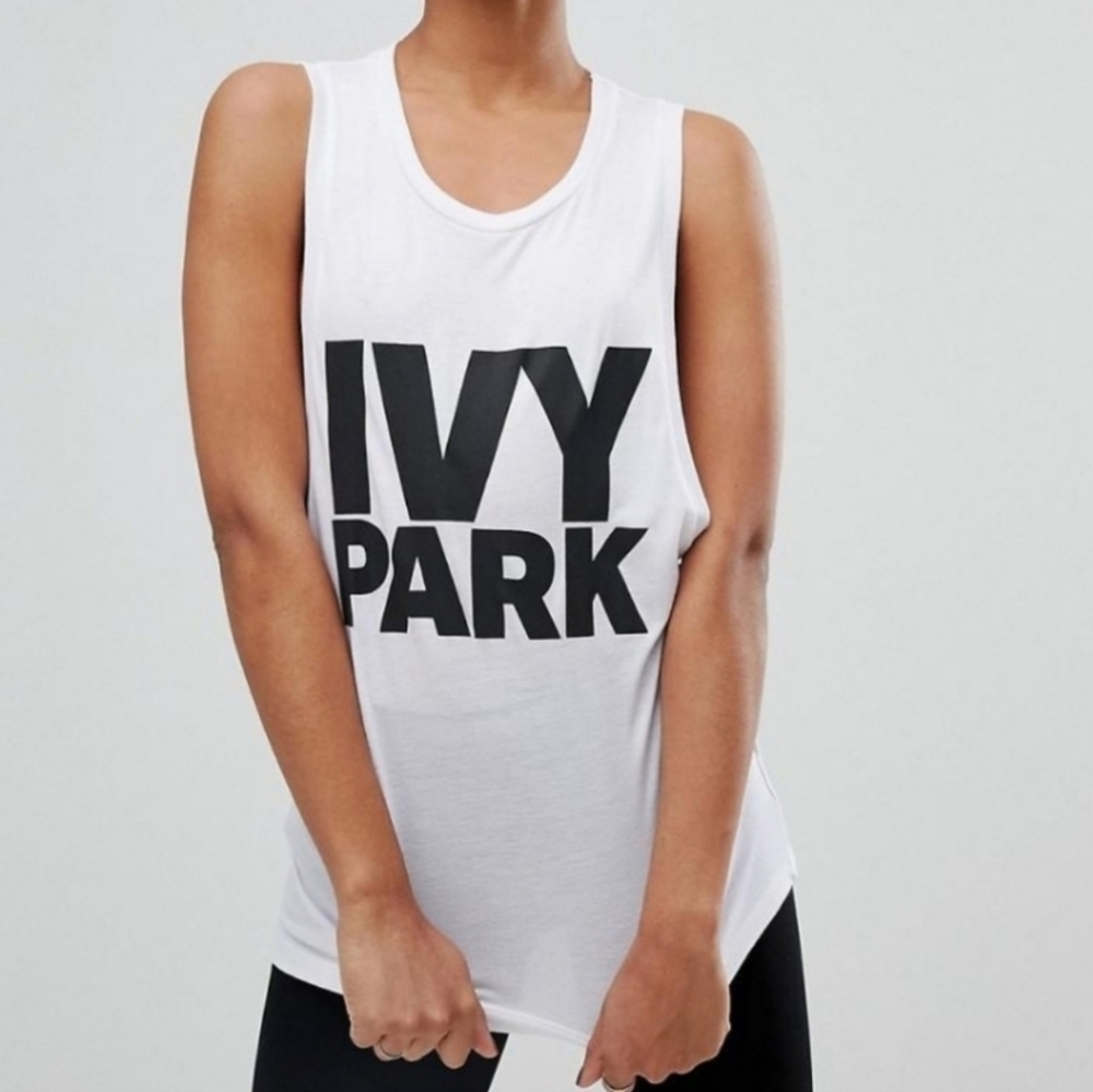 LAST CHANCE! ivy park ♡ logo muscle tank top white black